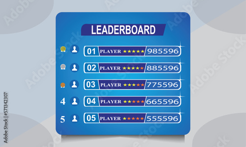 Game leaderboard with abstract background	