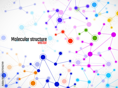 Molecule structure and connected lines with dots genetic. Dna, atom, neurons