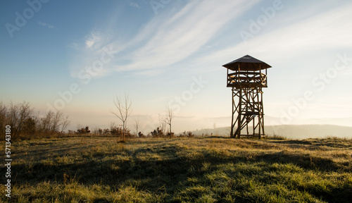 lookout tower at sunset in Ózd, Hungary