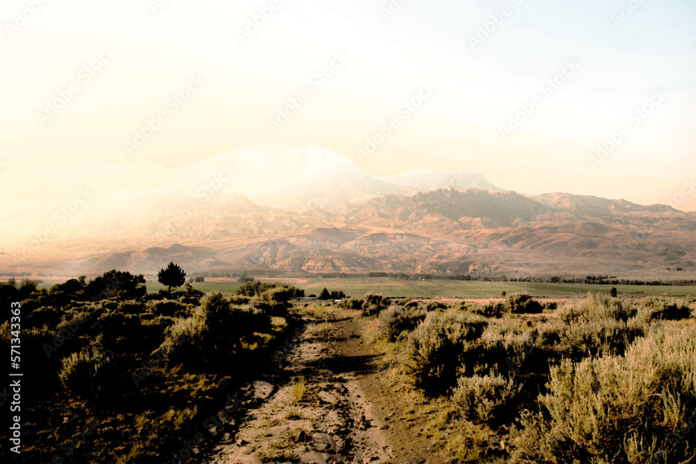 Naklejka premium Wyoming Mountain Range Sunset