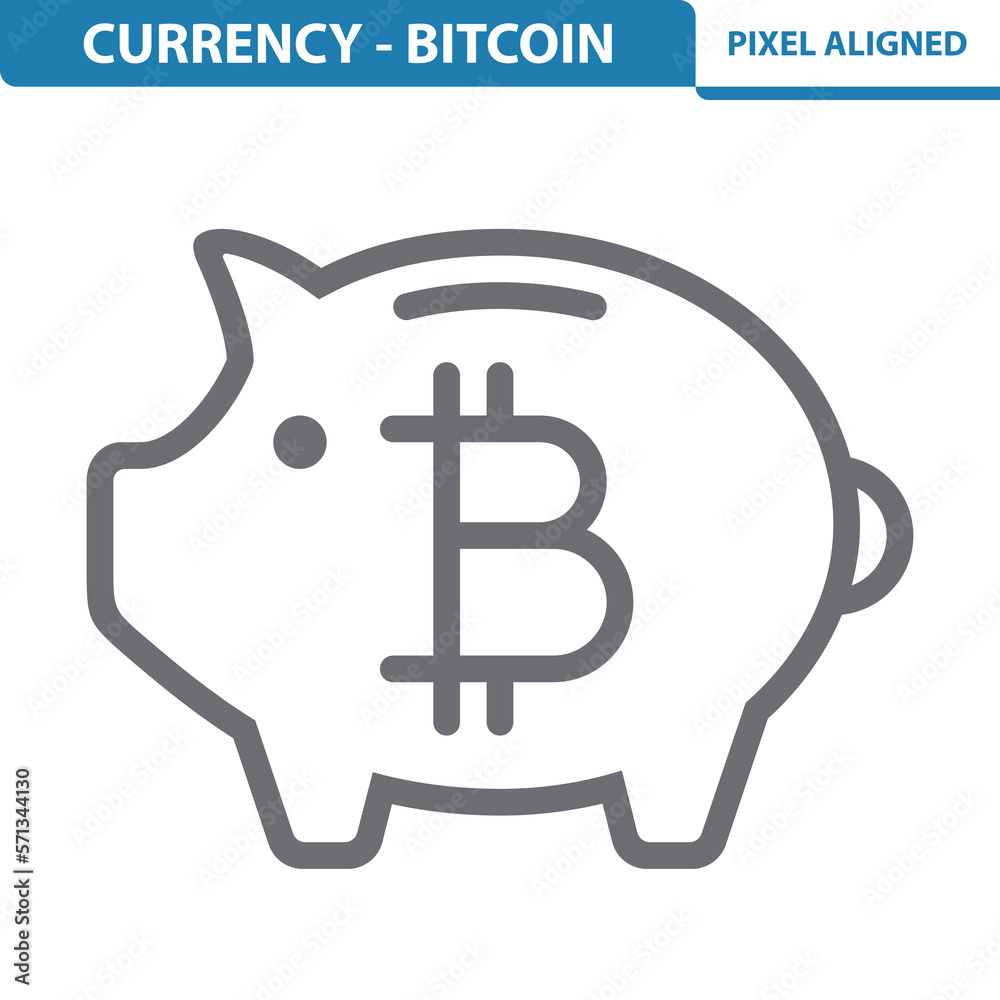 Bitcoin, Crypto, Cryptocurrency, Piggybank Icon Bitcoin, Crypto, Cryptocurrency, Piggybank Icon