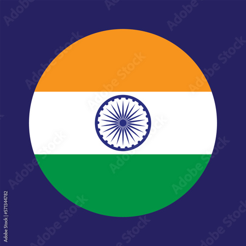 Indian flag button vector illustration