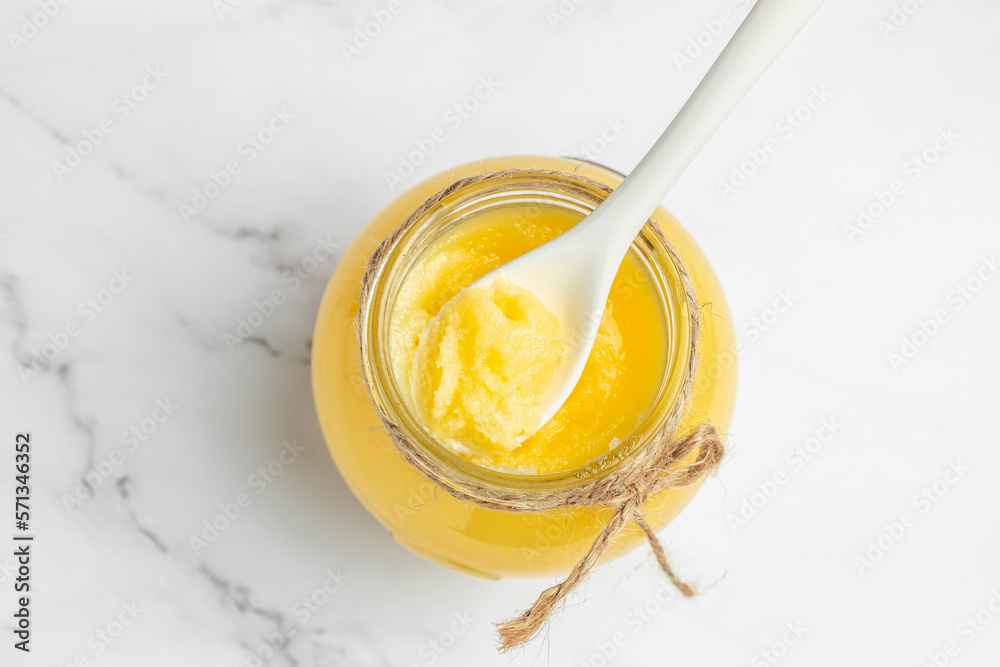Ghee or clarified butter. cooking oil, pure ghee. Healthy fat diet ...