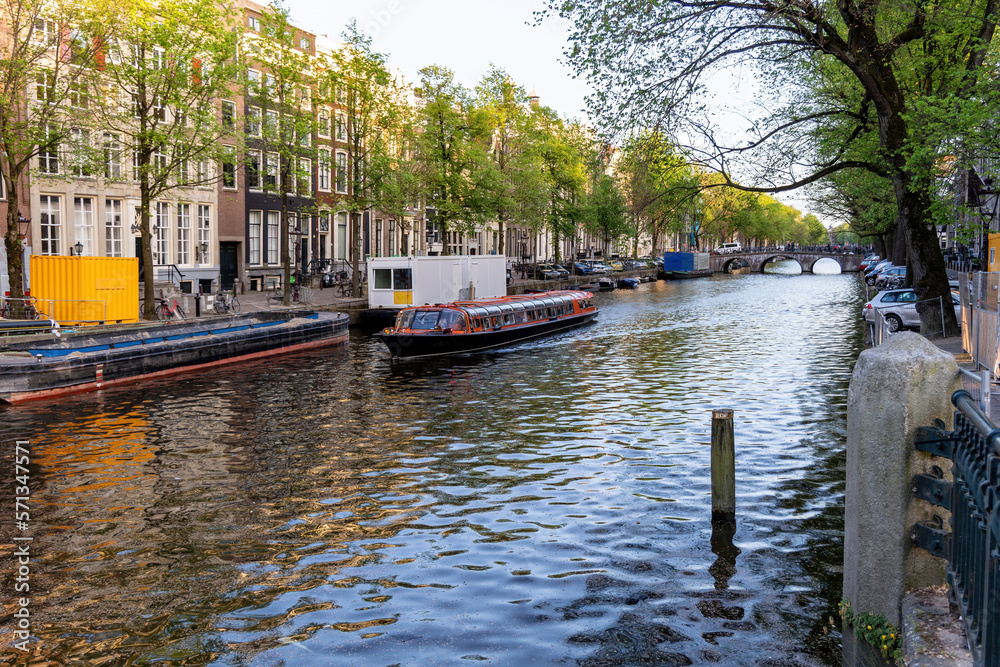 A canal in the city of Amsterdam