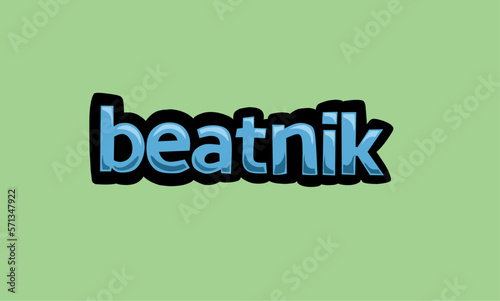 beatnik writing vector design on a green background