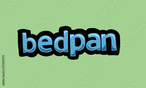bedpan writing vector design on a green background
