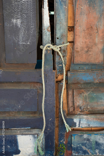 detail of old door of a fisherman's hut