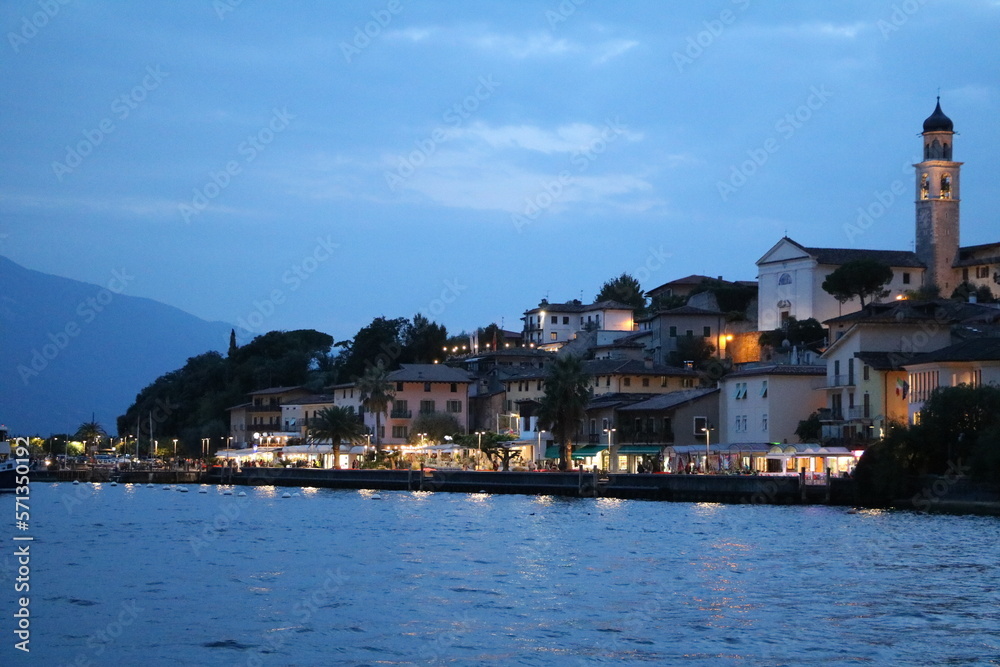 Port of Limone sul Garda at Garda Lake, Lombardy Italy