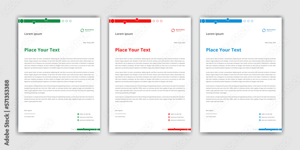 Professional and modern business letterhead template design, corporate letterhead design set
