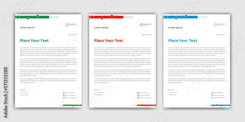 Professional and modern business letterhead template design, corporate letterhead design set