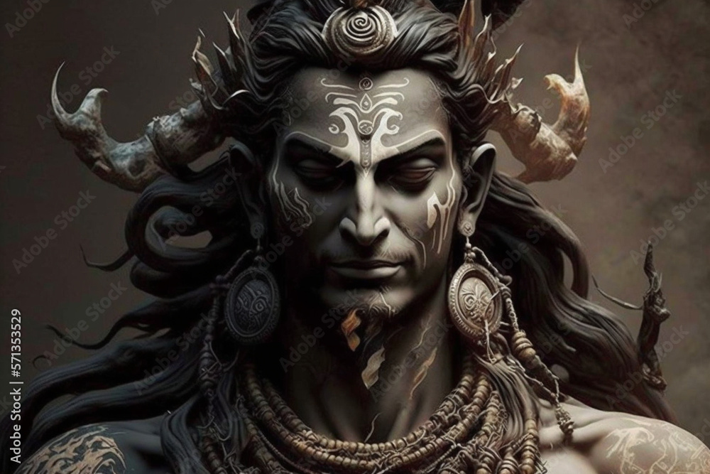 Hindu god Shiva lord representation. Hinduism religion concept. Ai generated