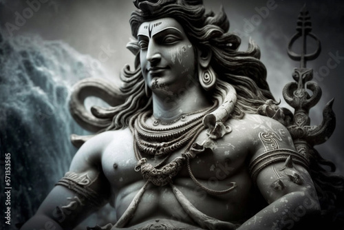 Hindu god Shiva lord representation. Hinduism religion concept. Ai generated