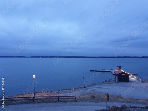 Canvas Print Winter scenery on the coast in the Swedish archipelago near Stockholm
