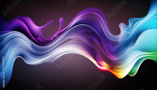 Vibrant Waves: An Eye-catching Abstract Curved Multicolor Motion Gradient Background, Generative AI