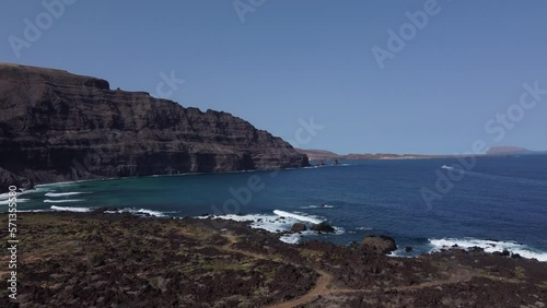 Orzola, Lanzarote island, Canary Islands, Spain, Europe. High quality 4k footage