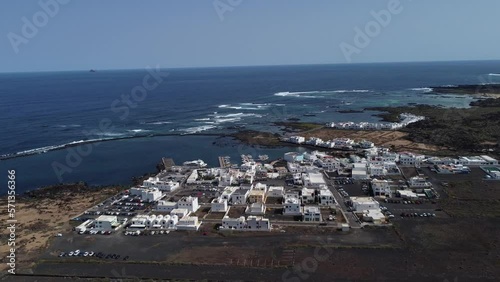 Orzola, Lanzarote island, Canary Islands, Spain, Europe. High quality 4k footage