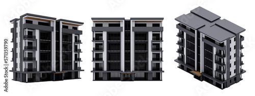 3d Hotel Building isolated