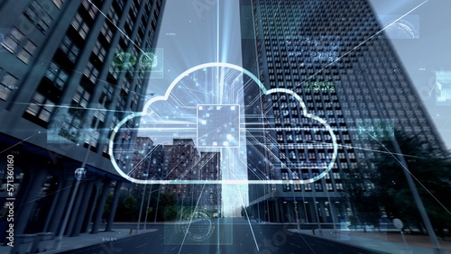 Smart City Artificial intelligence Cloud Computing Network Technology CG background
