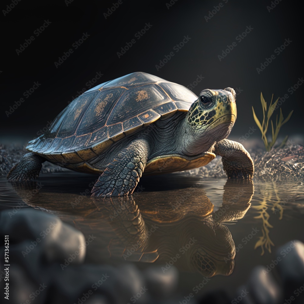 Fototapeta premium turtle on the rock