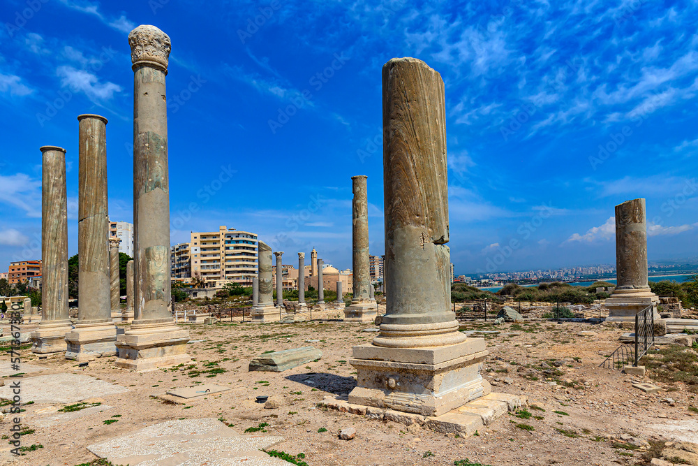 Lebanon. Ancient Tyre (UNESCO World Heritage Site) - Al Mina Archeological Site. Fragment of Mosaic Road (the main passageway covered with mosaics)