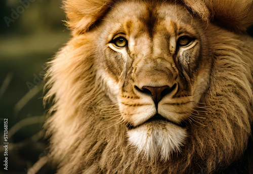 Lion king isolated   Portrait Wildlife animal   generative ai