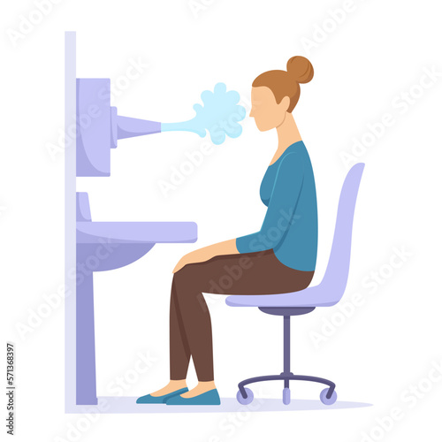 recovery procedure inhalation vector illustration flat