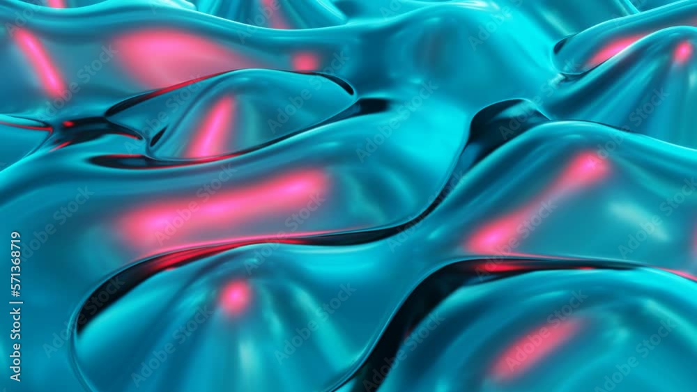 motion graphic 4k Abstract light blue metallic curved wave background ...
