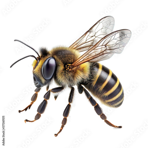 Detailed wasp or bee closeup PNG on transparent isolated background © Aleksey