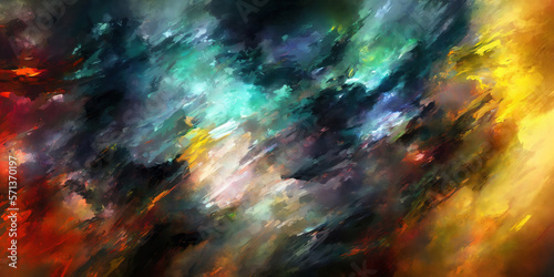 Abstract colorful background. Painting style illustration. Generative AI
