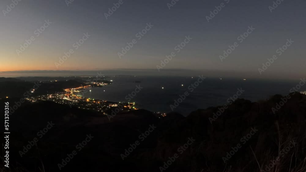 夜明けの内房と海岸線 夜明けの内房と海岸線