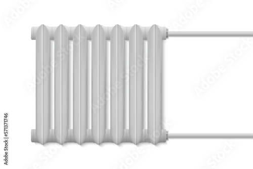 3d realistic heating battery. Domestic radiator