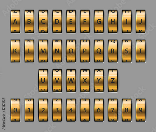 Combination lock font