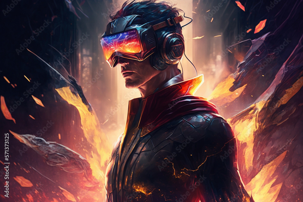 Virtual reality technology vr headset metaverse concept idea. Ai generated Virtual reality technology vr headset metaverse concept idea. Ai generated