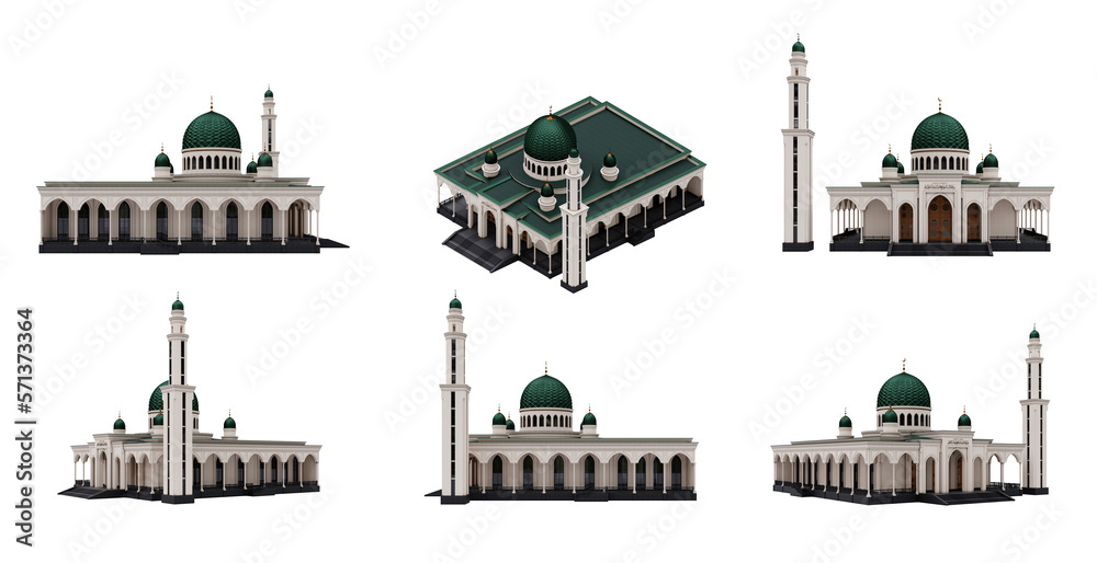3d Mosque Building isolated