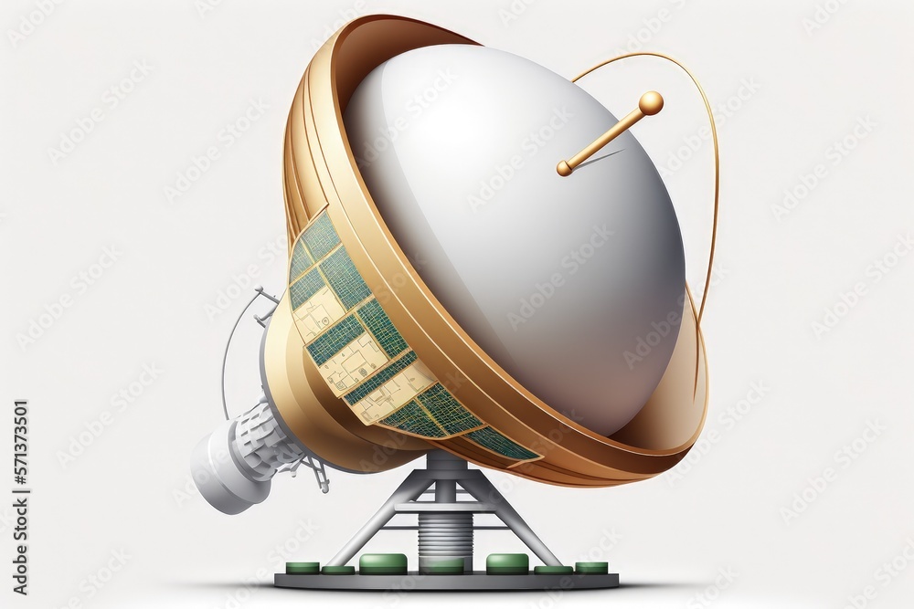 Satellite Icon on White, Isolated. Generative AI Satellite Icon on White, Isolated. Generative AI