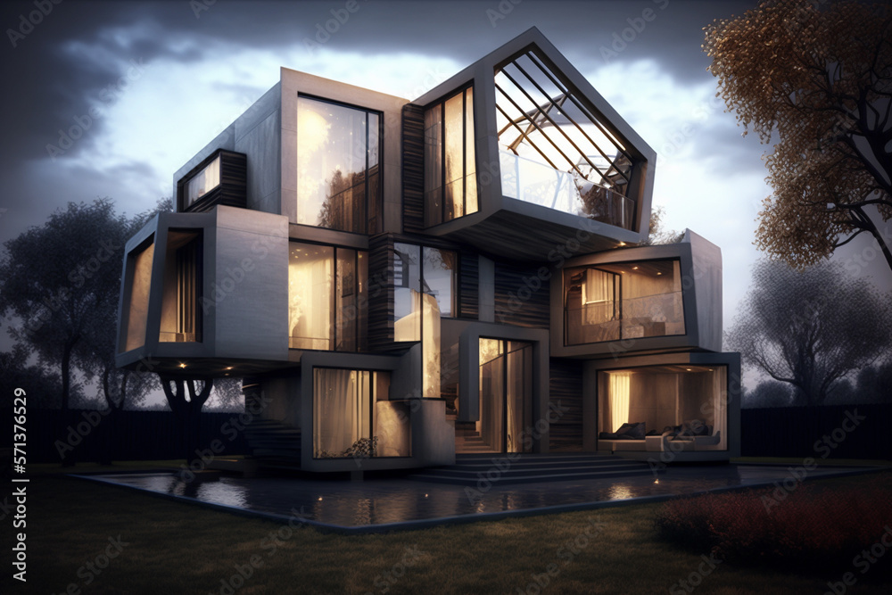 House or home design architecture concept. Real estate new idea. Ai generated