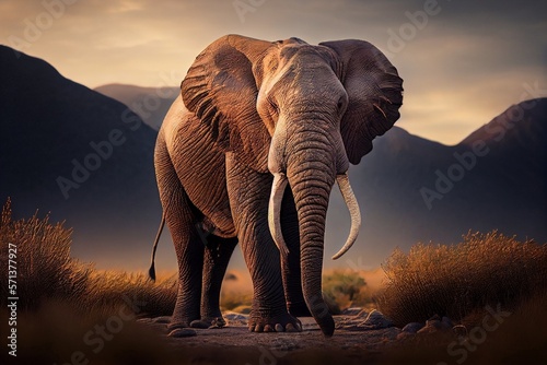 Elephant at sunset - Generated by Generative AI © Elif