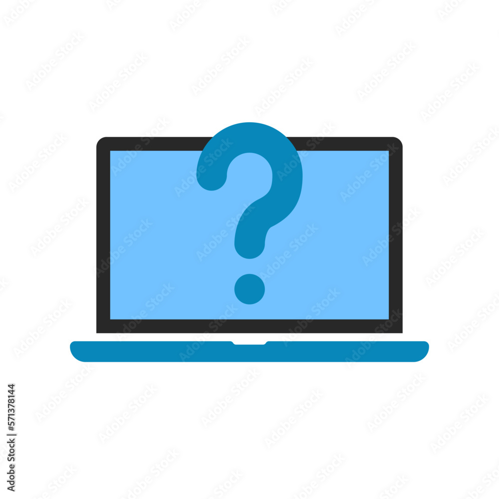 education exam or quiz icon with blue laptop icon education exam or quiz icon with blue laptop icon