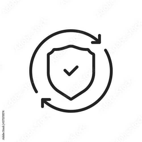 shield with arrow and tick like confidence icon