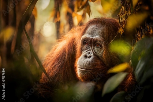 Orangutan in the rainforest - Generated by Generative AI