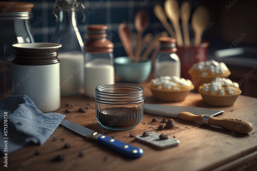 Fototapeta premium Kitchen table generated with AI