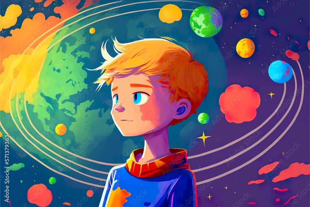 Boy in magic world flat illustration created with Generative AI
Boy in magic world flat illustration created with Generative AI