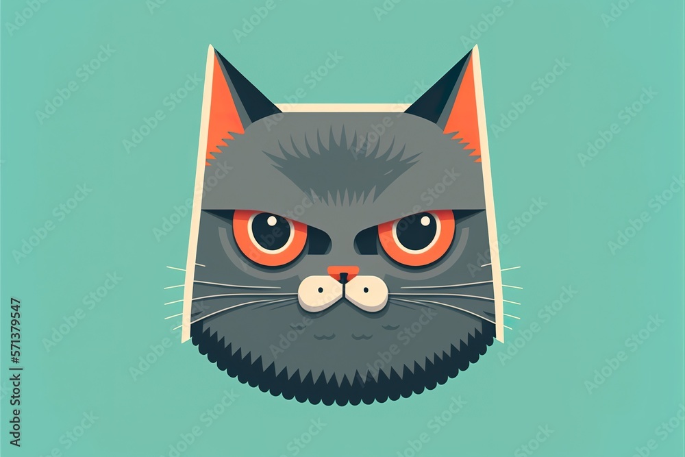 Cat flat illustration created with Generative AI 
