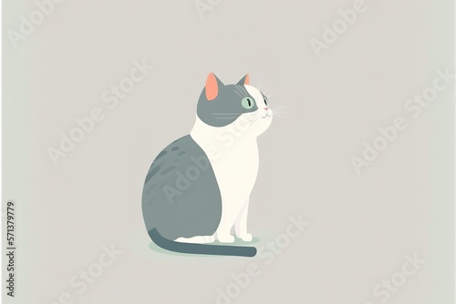 Cat flat illustration created with Generative AI 