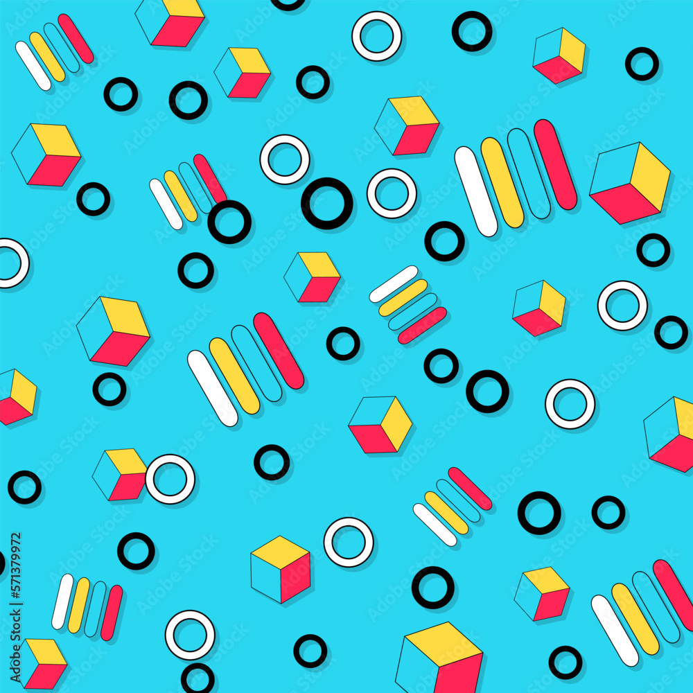 90s Pattern. Fun Background. Color Abstract Print. 90s Pattern. Fun Background. Color Abstract Print.