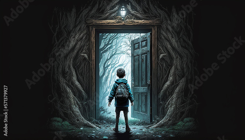 The door a little boy discovers a stranger world