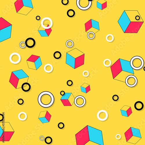 90s Pattern. Fun Background. Color Abstract Print.