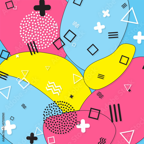 90s Pattern. Fun Background. Color Abstract Print.