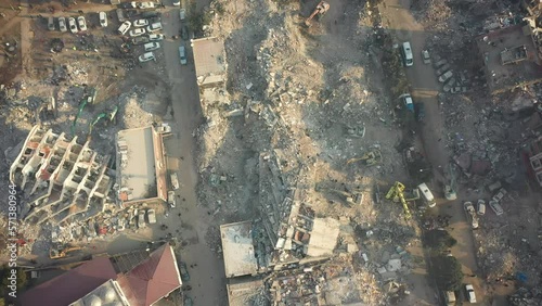 turkey Kahramanmaras city major earthquake debris photo