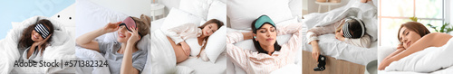 Collage of sleeping young w...